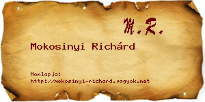 Mokosinyi Richárd névjegykártya